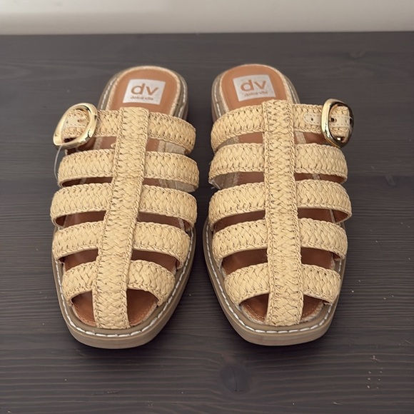 DV By Dolce Vita Falcon Raffia Buckle Mules Slip On Natural Size 8 - Picture 5 of 13